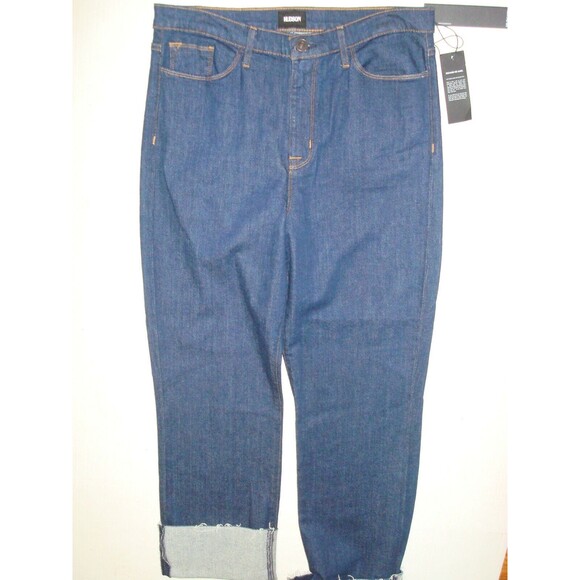New Womens Designer Hudson Jeans 31 NWT High Rise Zoeey Straight Deep Blue Dark - Picture 3 of 6